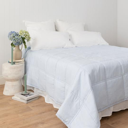 Capri Linen Quilt - Seamist Blue