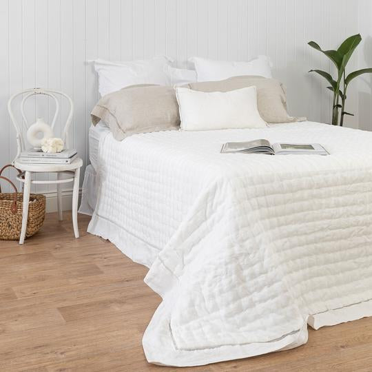 Sublime Linen & Silk Rayon Quilt - Ivory