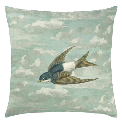 John Derian Chimney Swallows Sky Blue Cushion