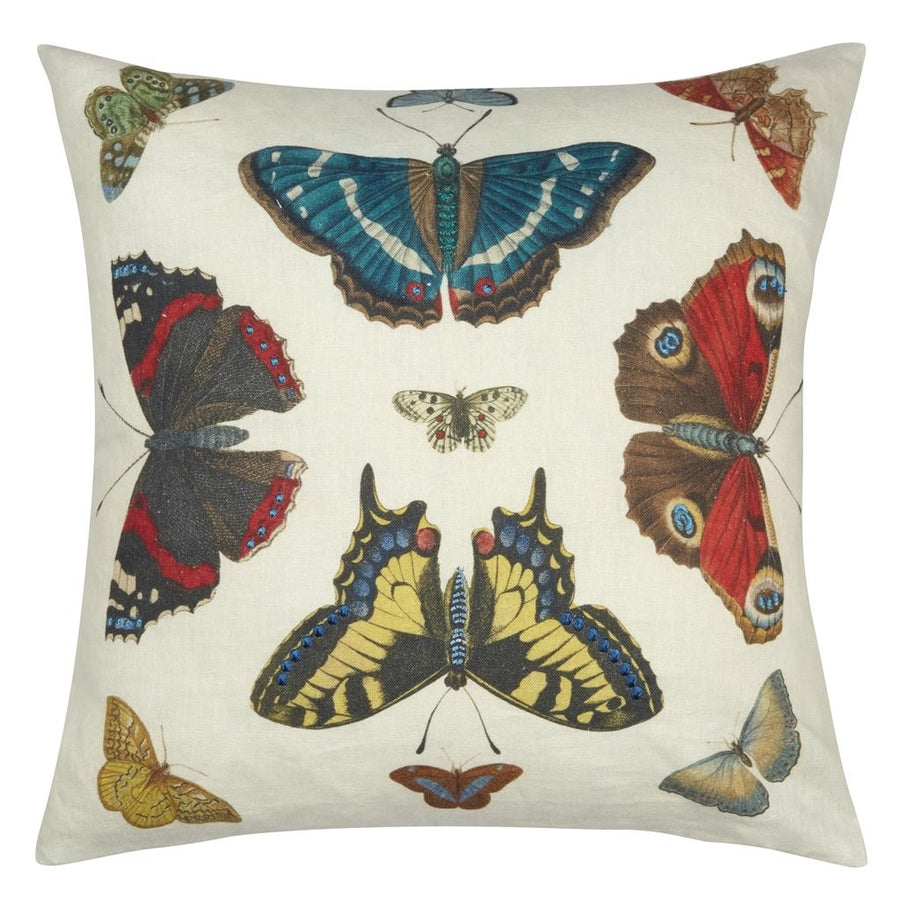 Mirrored Butterflies Carmine Cushion