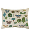 A Leaf And Butterfly Study Linen Cushion