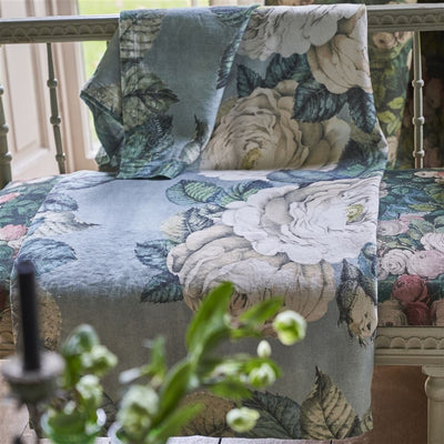 John Derian The Rose Swedish Blue Throw