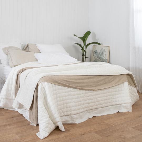 Lux Silk Velvet Throw - Pearl