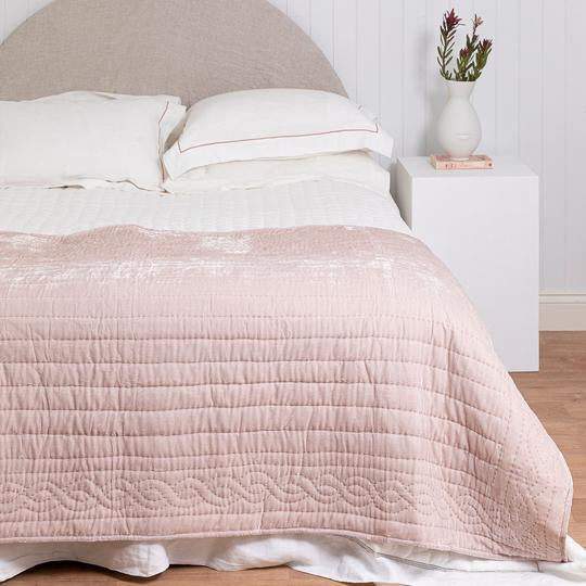 Lux Silk Velvet Throw - Pale Pink