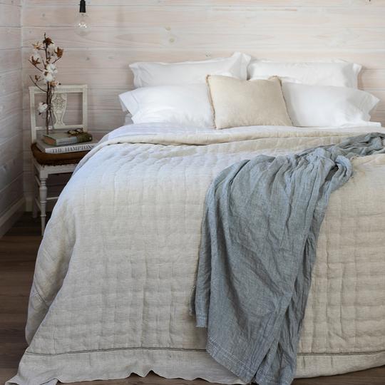 Sublime Linen & Silk Rayon Quilt - Natural