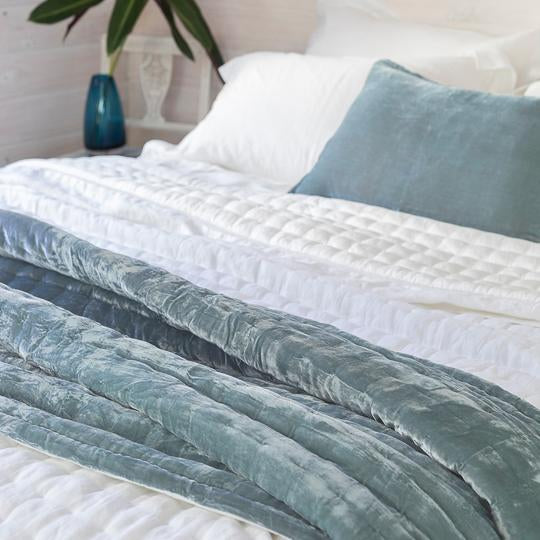 Tempt Silk Velvet Throw - Seafoam