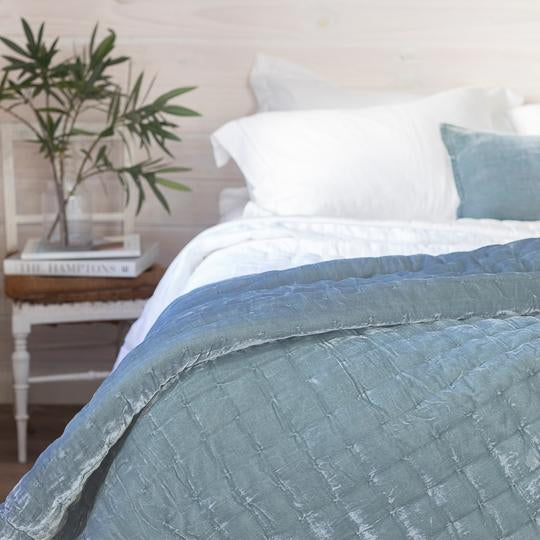 Tempt Silk Velvet Throw - Seafoam