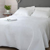 Marcella Lily Leaf Cotton Bedcover - Blanche